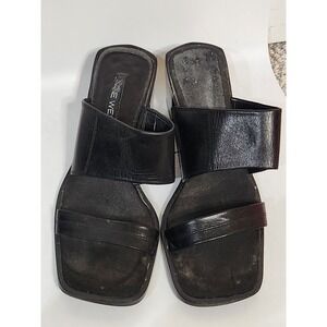 Y2K black‎ leather platform block heels womens Nine West size 8